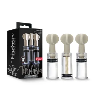 Temptasia Nipple and Clit Twist Suckers 3 Pc (Clear)