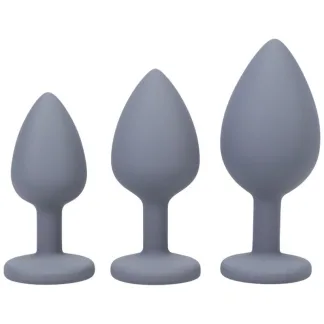 A-Play Silicone Anal Trainer Set 3 Pc Grey (Teal)
