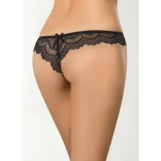 Axami Lingerie Brazilian Open Crotch Panty Black (Small)
