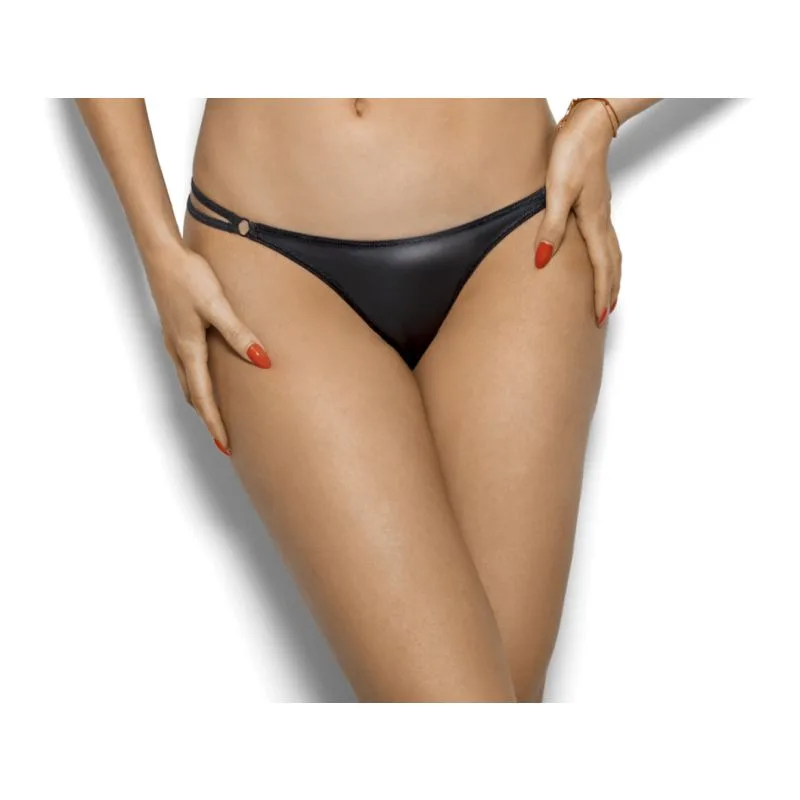 Stretch Wetlook G-String Black (Medium)