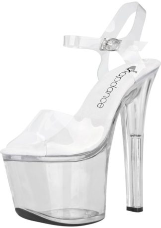 Lapdance Shoes Clear Platform Sandal With Quick Release Strap 7in Heel  (9)
