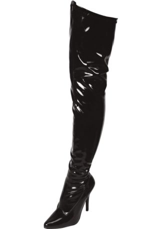 Lapdance Shoes Black Pointed Toe Thigh High Boot 3in Heel  (7)