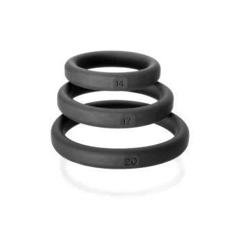 PerfectFit Xact-Fit Silicone Rings Mixed 3 Ring Kit (Black)
