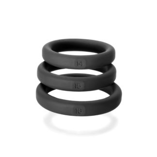 PerfectFit Xact-Fit Silicone Rings Medium 3 Ring Kit (Black)
