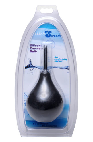 CleanStream Thin Tip Silicone Enema Bulb (Black)