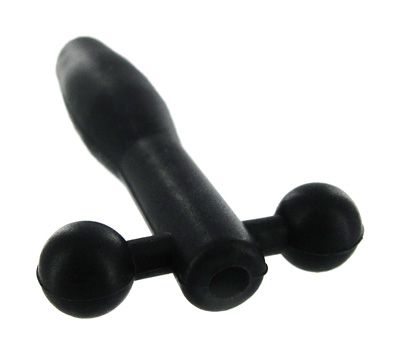 Silicone Cum-Thru Barbell Penis Plug (Black) Silicone Cum-Thru Barbell Penis Plug (Black)
