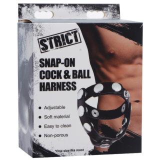 Strict Snap-On Cock And Ball Harness (Black)