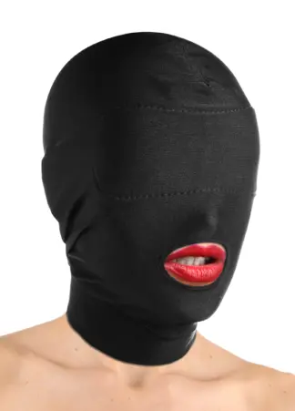 Master Series Disguise Open Mouth Hood with Padded Blindfold (Black)