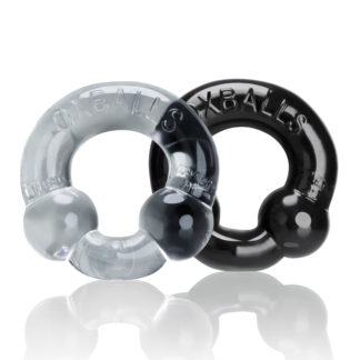 OxBalls Ultraballs 2 Pk Cockring Black And Clear