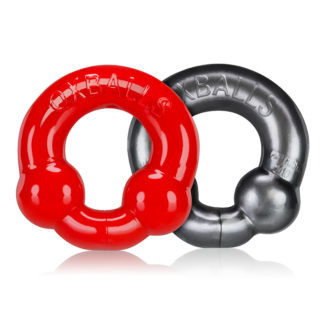 OxBalls Ultraballs 2 Pk Cockring Steel And Red