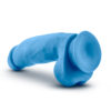 Neo Elite 7in Silicone Dual Density Cock with Balls Neon Blue Neo Elite 7in Silicone Dual Density Cock with Balls Neon Blue