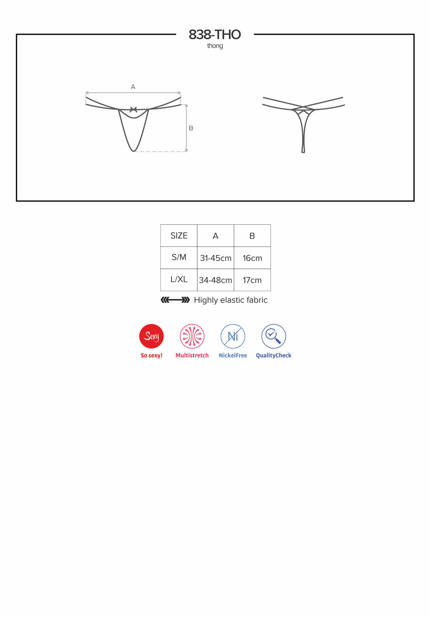 Thong 838 Red (Large/Extra Large) Thong 838 Red (Large/Extra Large)