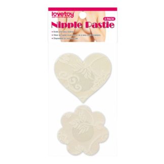 Lovetoy Lace Heart and Flower Nipple Pasties Twin Pk (Nude)