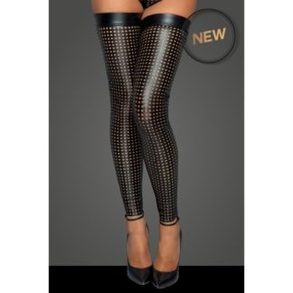 Noir Ladies Lasercut Stockings (Black - Large)