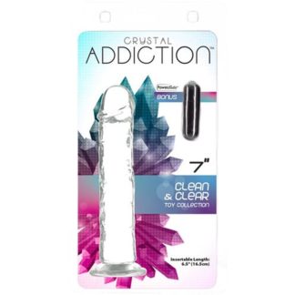 Addiction Crystal Dildo Straight 7in Clear