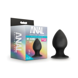 Anal Adventures Platinum Silicone Anal Stout Plug Large (Black)