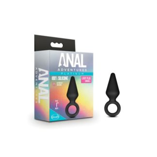 Anal Adventures Platinum Silicone Anal Loop Plug Small (Black)