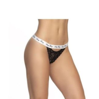 Mapale Lace Keyhole V Back Pantie Black  (Small/Medium)