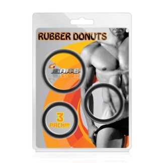 Si Novelties Rubber Donuts Cock Rings 3 Pc Black
