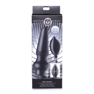 Master Series Ass Pand Large Inflatable Silicone Plug Black
