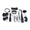 Deluxe 10 Pc Bondage Set Black Deluxe 10 Pc Bondage Set Black