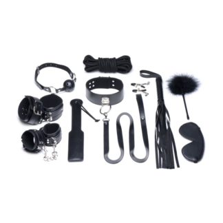 Strict Deluxe 10 Pc Bondage Set Black