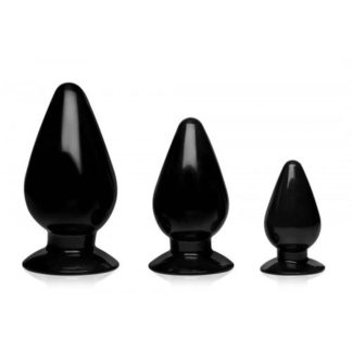 Master Series Triple Cones 3 Pc Anal Plug Set Black