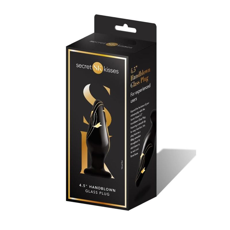 Secret Kisses Handblown Wide Glass Plug 4.5in (Black) Secret Kisses Handblown Wide Glass Plug 4.5in (Black)