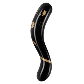 Secret Kisses Handblown Double Ended Dildo 7in (Black)