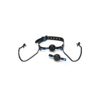 Whipsmart Whip Smart Diamond Ball Gag w Nipple Clips Blue