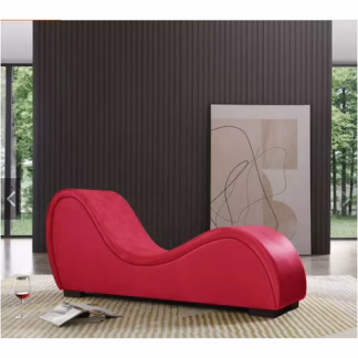Daytona Kama Sutra Mebon Chaise Love Lounge Red w Black Pillows