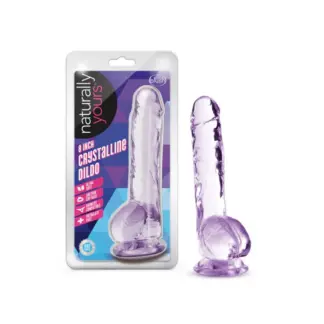 Naturally Yours 8" Crystaline Dildo Amethyst (Purple)
