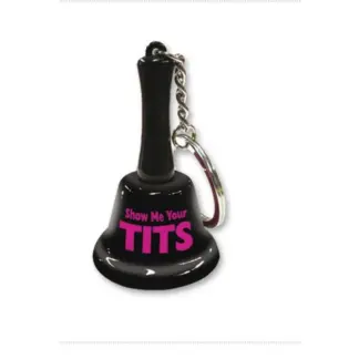 Novelty Show Me Your Tits Mini Bell Keychain