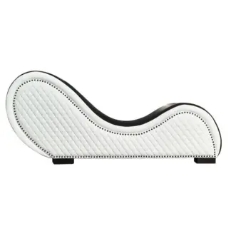 Daytona Kama Sutra Chaise Love Lounge Studded and Quilted 2 Tone Black/White