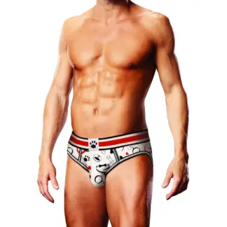 Prowler Puppie Print Open Brief  (Red - Small)