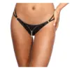 Stretch Wetlook Zip G-String Black (Medium)