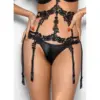 Stretch Wetlook Strappy G-String Black (Small)