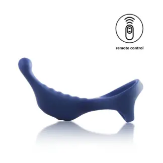Arosum Underquaker Vibrating Anal Probe with Cockring and Remote (Blue)