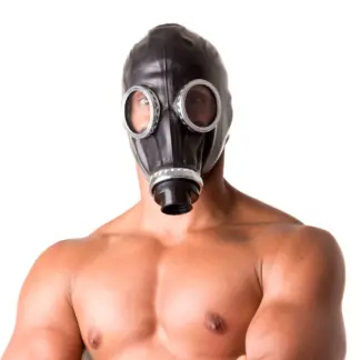 XTRM Classic 80s Fetish Rubber Gas Mask (Black)