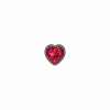 Cheeky Charms Round Metal Butt Plug Gunmetal 3 Pc Kit w Dark Red Heart Jewel (Gun Metal)