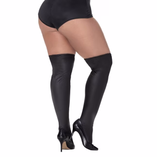 Mapale Thigh Highs Vinyl Gloss Black (Small/Medium)