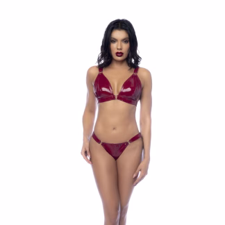 Mapale Wet Look Vinyl 2 Pc Set Gloss Wine (Medium)