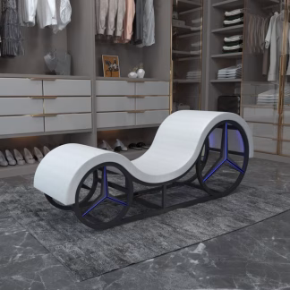 Daytona Kama Sutra Mebon Chaise Love Lounge Metal Frame with LED Lighting White