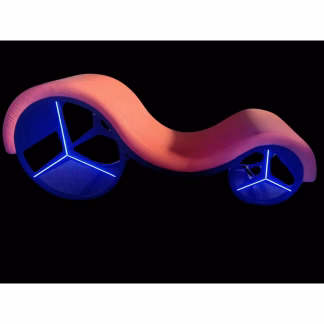 Daytona Kama Sutra Mebon Chaise Love Lounge Metal Frame with LED Lighting Orange