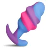 Unicorn Swirl Silicone Butt Plug Large (Mixed)