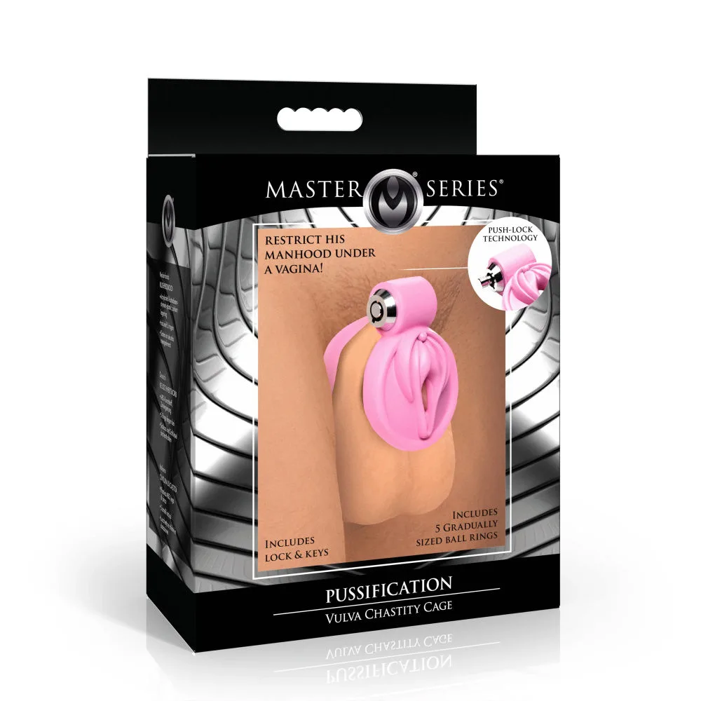 Pussification Vulva Chastity Cage (Pink) Pussification Vulva Chastity Cage (Pink)