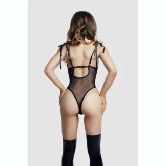 Glossy Amilia Bodysuit Wetlook Black (Extra Large)