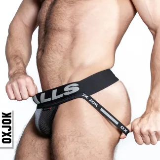 Oxballs Airmesh Swagger Jockstrap Tar Black (Large)