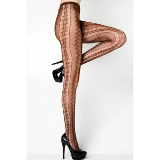 Killer Legs  Stella Elyse Baroness Border Tights Coffee (Brown - One Size)
