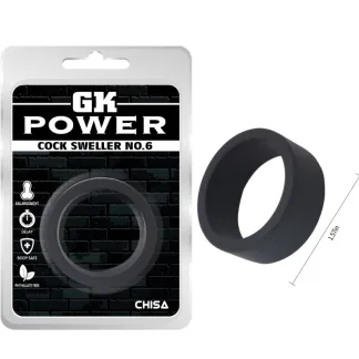 GK Power Cock Sweller Silicone Ring 6 (Black - One Size)